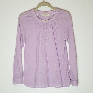 LOFT Lilac Puckered Top